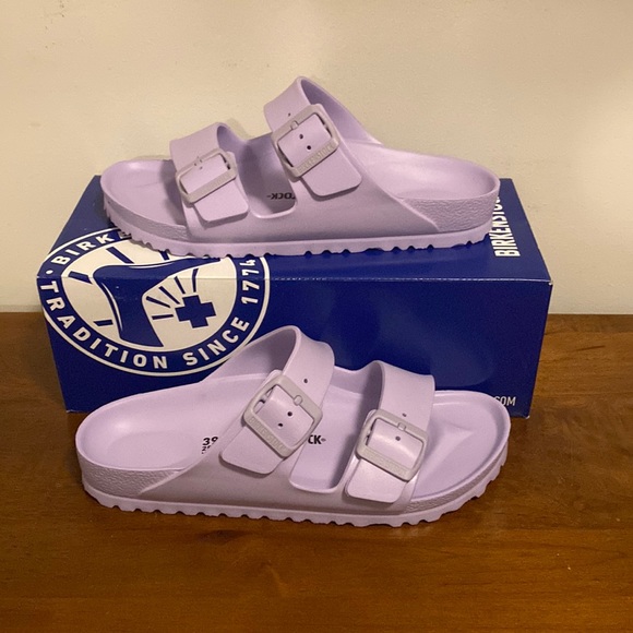 birkenstock arizona eva purple fog